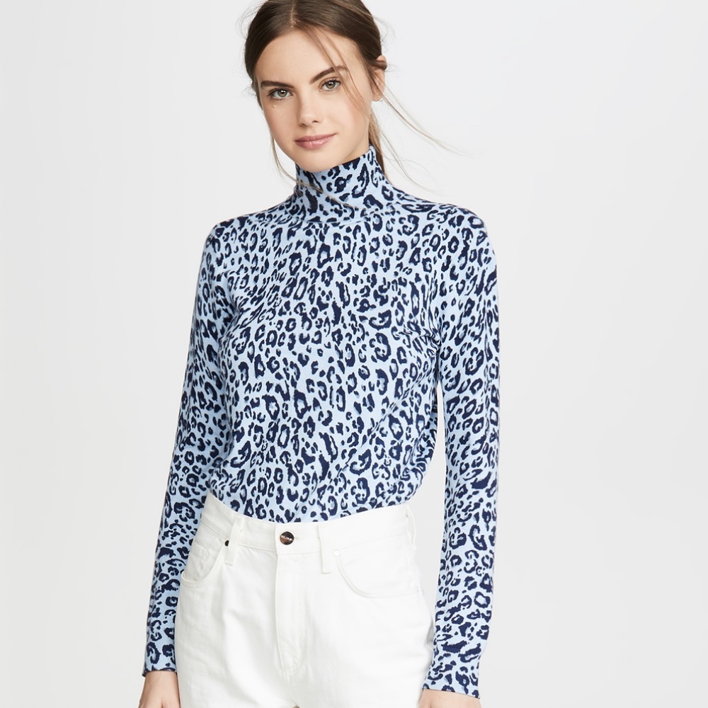 525  America leopard turtleneck.XS